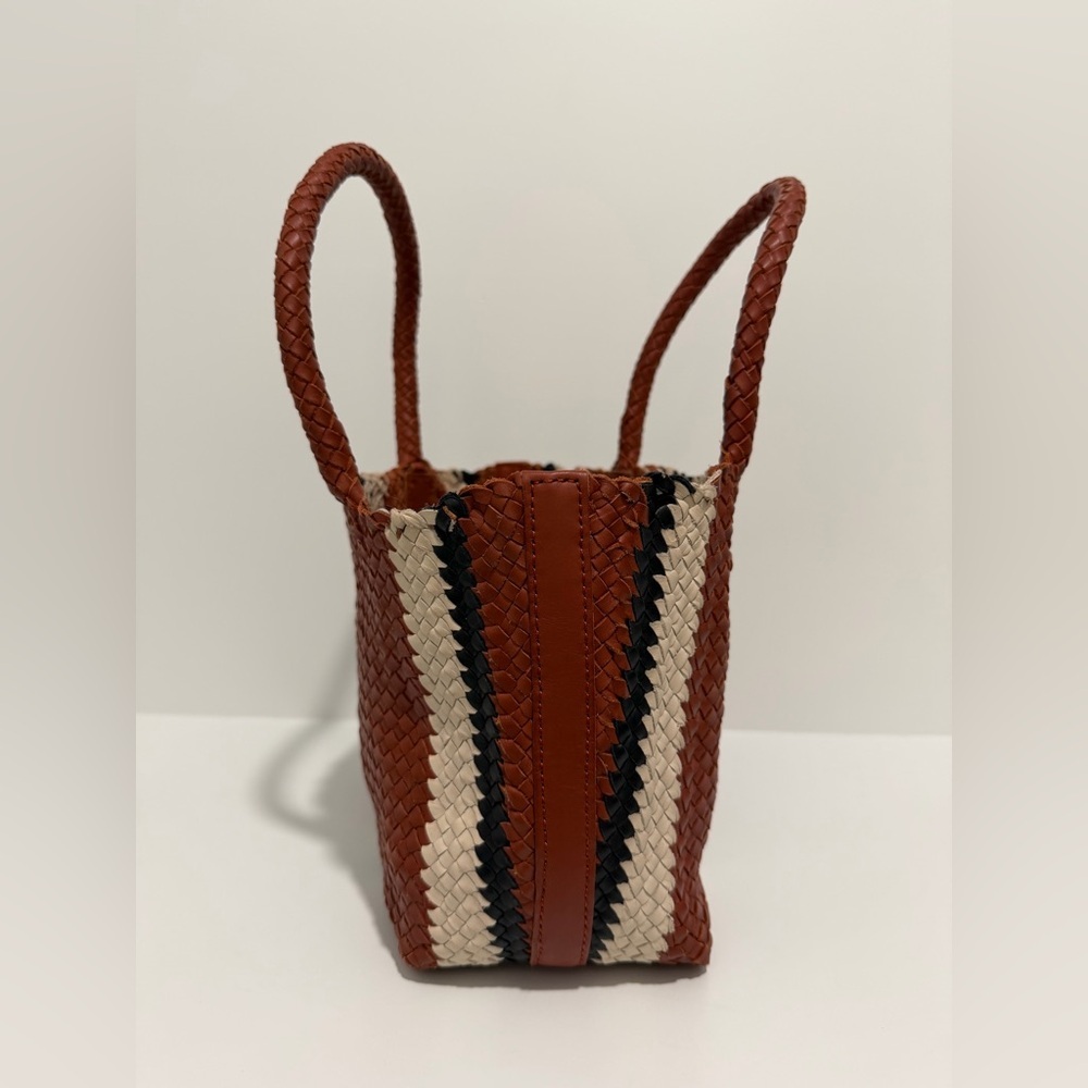 NEW Madewell The Handwoven Mini Tote leather in Dusty Redwood Multi NV808 $158 - Picture 8 of 11